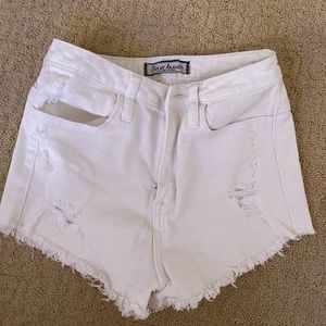 White denim shorts